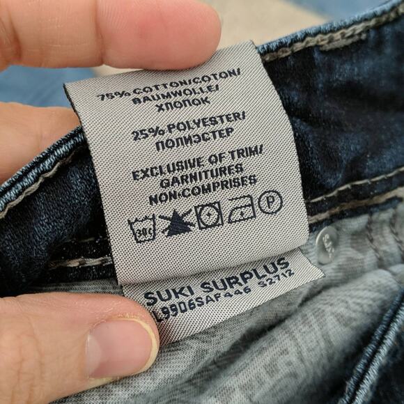 Silver Jeans Suki Surplus Denim Western Flap Pockets Boot Cut Whiskering W28 L32 - Picture 7 of 8